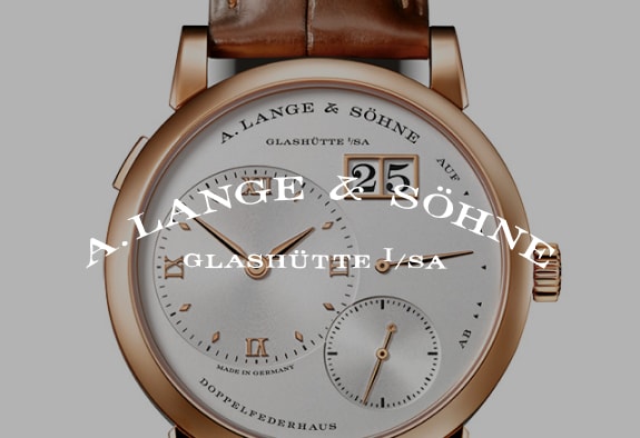 A. Lange & Söhne logo with a watch in the background